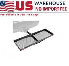 Hitch-Mounted 60" Steel Tray Folding Cargo Carrier 500lb Capacity