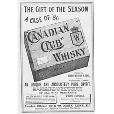 CANADIAN CLUB WHISKY Victorian Advertisement 1893