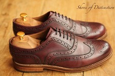 Grenson Burgundy Leather Oxford Brogue Shoes UK 8.5 G US 9.5 EU 42.5