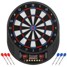 Elektronische Dartscheibe Dartboard mit LCD-Anzeigen 6 Dartpfeil 18 Spiele