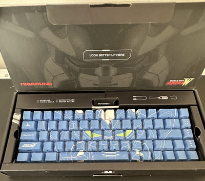 Higround x Gundam Wing Basecamp 65 Admiral Blue Keyboard TTC White Flame MINT