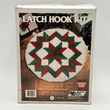 Vintage 1988 Latch Hook Kit Tree Skirt CH877 Christmas Star 33  USA