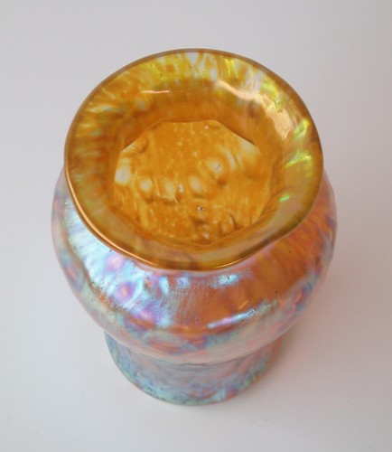 Loetz Art Glass Vase Candia Diaspora Iridescent Dimpled Cabinet Decor C. 1902 - Picture 10 of 13