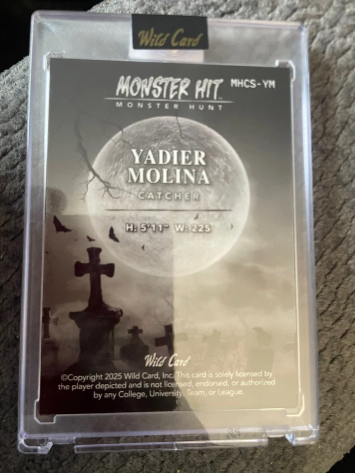2025 Wild Card HAUNTED HITS Multi-Sport YADIER MOLINA Monster Hunt RARE SSP 1/1 - Image 2 of 2