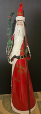 Large Metal Santa Figure, with tree and staff. 24" tall