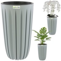 Blumentopf BlumenüBertopf BlumenküBel Mit Einsatz, Farbe Grau, Ø 29 Cm, H 50 Cm