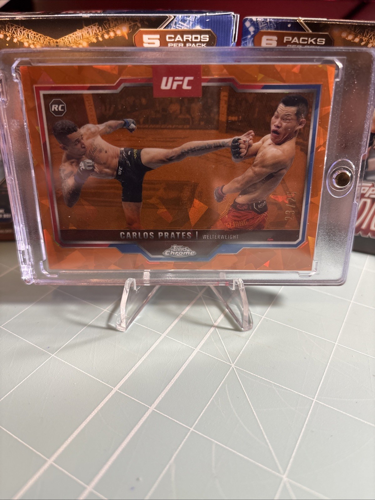 2025 Topps Chrome UFC Carlos Prates #40 Orange Refractor /25 (RC)
