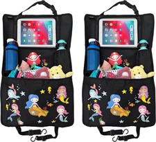 HECKBO 2x Kinder Autositz Rückenlehnenschutz Organizer mit verstellbarer Tablet 