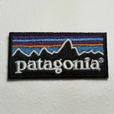 Patagonia Black Multicolor Embroidered Iron On Patch 2.25" x 1.25"