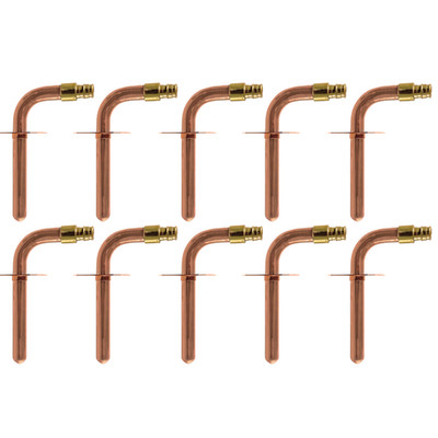 10 Pack  XFITTING 1/2'' PEX-A Expansion Stub Out Elbow with Ear, 3-1/2'' x 6''