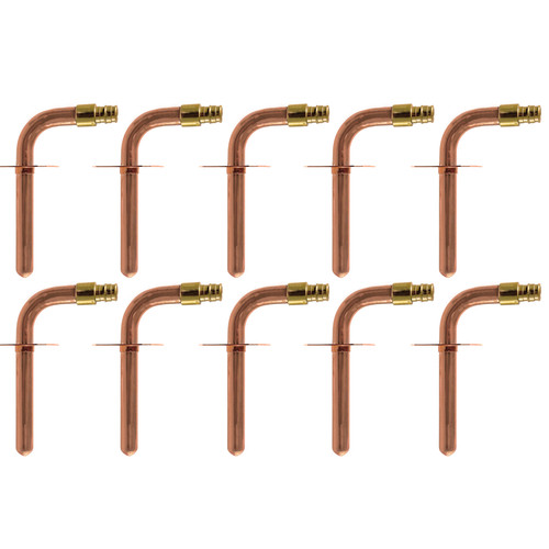10 Pack XFITTING 1/2" PEX-A Expansion Stub Out Elbow with Ear, 3-1/2" x 6"