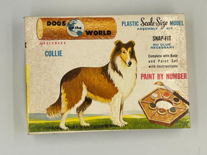 Vintage Collie Plastic Model Assembly Kit Bachmann Paint by Number Never Used