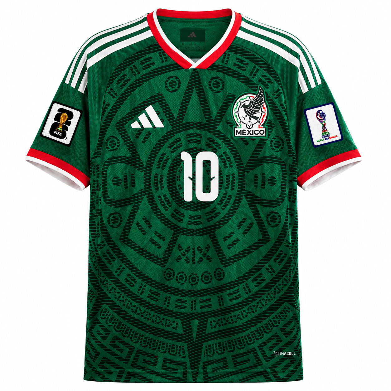 2026 World Cup Soccer Jersey, Fan Version, Mexico 10. Size S-XL available