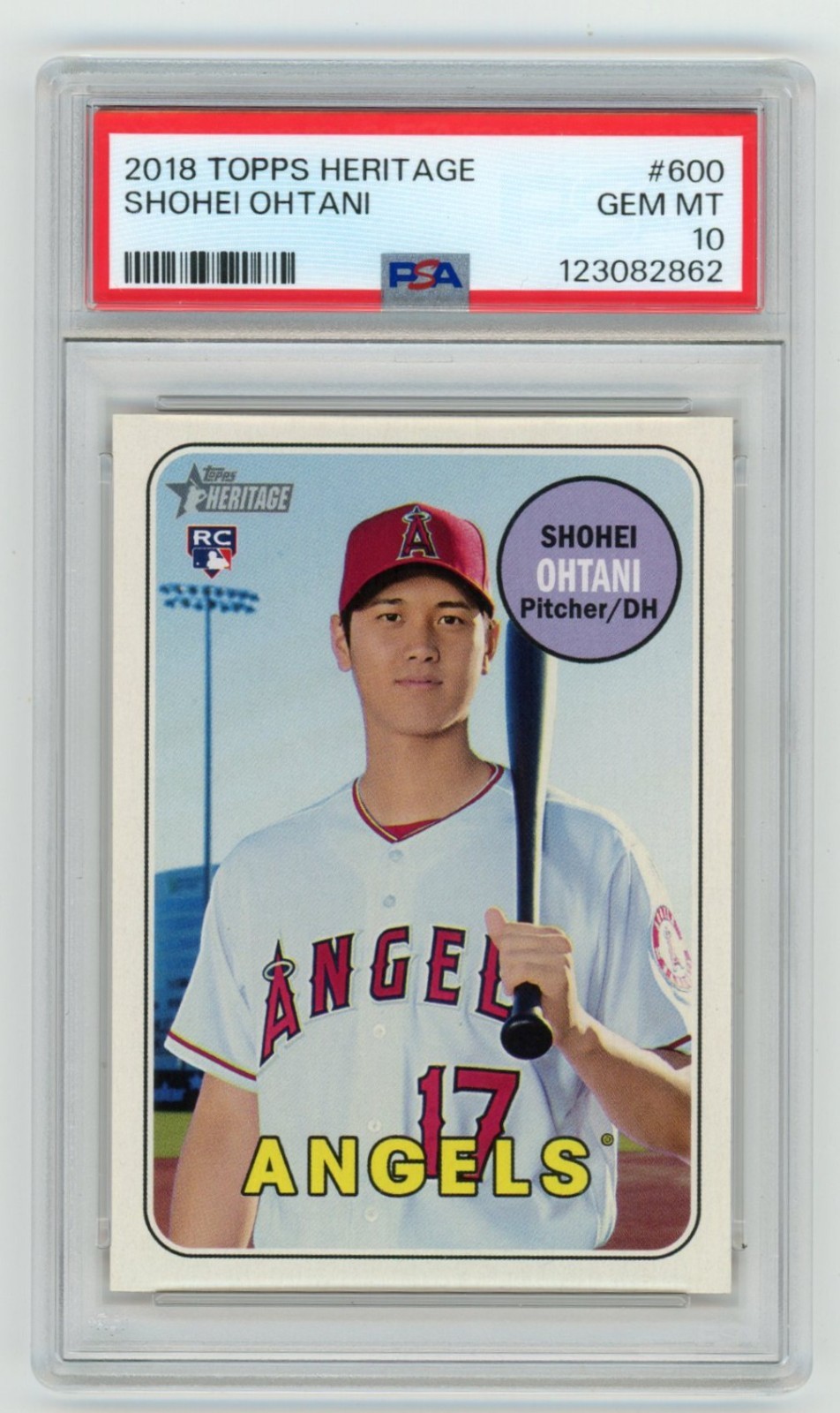 PSA 10 2018 Topps Heritage Shohei Ohtani #600 RC Rookie Los Angeles Angels