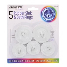 New 5x Rubber Bath Sink Plugs Basin Bathroom Kitchen Drain Stopper White Camping