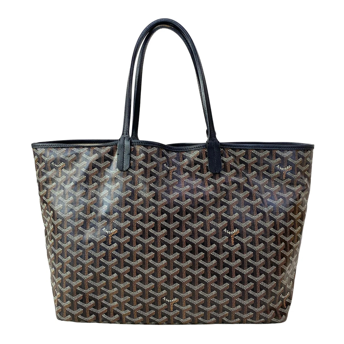 GOYARD Saint Louis PM Black Coated Canvas Leather Tote Bag