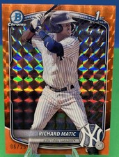 2025 BOWMAN CHROME RICHARD MATIC ORANGE REFRACTOR /25 Yankees