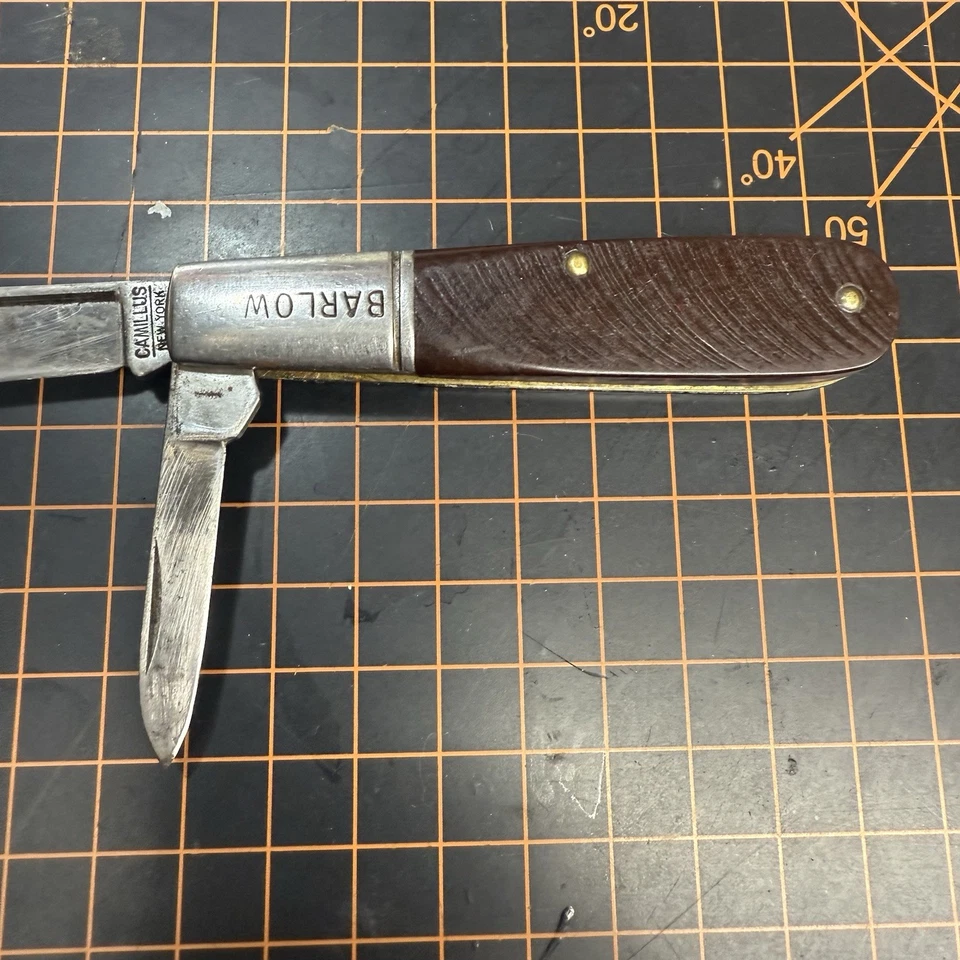 Navaja de Bolsillo Plegable Camillus N.Y. De Colección Barlow EE. UU. 51 2 Hojas Mango de Corte de Sierra Foto 4 de 4