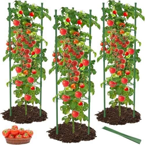 MYMULIKE 3Pack Tomato Support, 51 Inch Large Tomato  Assorted colors