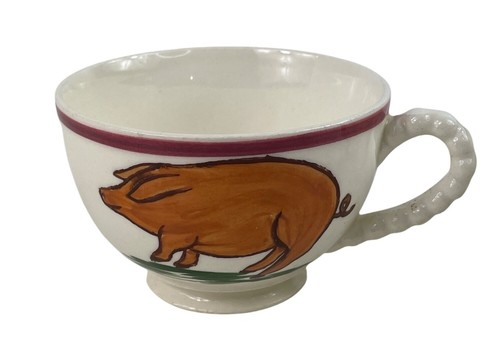 Blue Ridge Southern Pottery Ham 'N Eggs Set of 2 Flat Cups - Picture 2 of 11