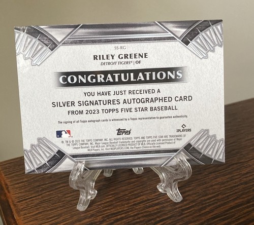 2023 Topps 5 Star Riley Greene Silver Signatures Auto SS-RG Rookie RC #/40 RARE - Picture 4 of 6