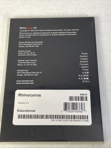 Modelado Rhinoceros NURBS para Windows 4.0 Rhino3d con llave de CD educativa - Imagen 6 de 6