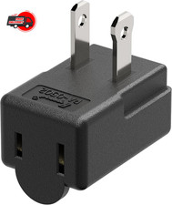 Right Angle Adapter,2-Prong 90 Degree Downward Angled AC Adapter, Polarized 2-Pr