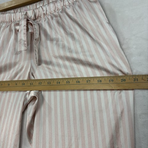 Victoria's Secret Satin Pajama Set Sz S Pink Iconic Stripe Shirt Pants 2 Pc - Picture 17 of 23