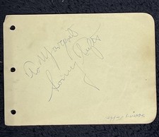 Sonny Tufts Actor Autograph Signed Page from Vtg Hollywood Signature Book 1940s