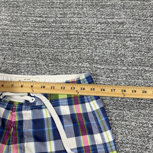 Abercrombie & Fitch Board Shorts Youth XL Blue Green Plaid Swim Trunks Beach Y2K - Picture 5 of 10