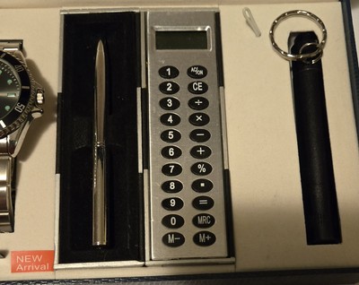 Men's Gift Boxed Set Of Watch, Mini-Flashlight, Keyholder ! Cote D'Azur NWT