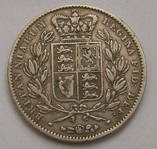 Queen Victoria - 0.925 Silver 1847 Crown - XI-Condition GVF.