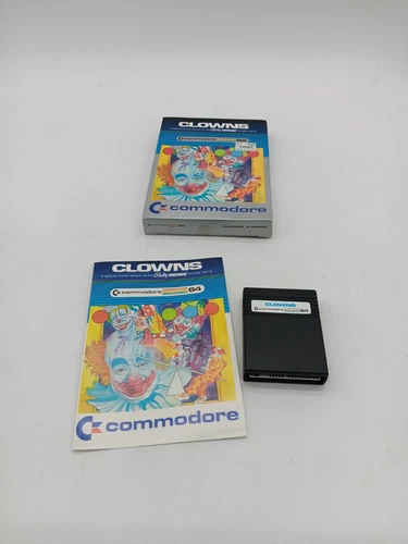 CLOWNS Commodore 64 Cartridge CIB Complete In Box W Manual Tested