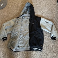 Vintage Reversible 90s Black Nike Puffer Jacket Y2K Rare Big Logo Ships Free 