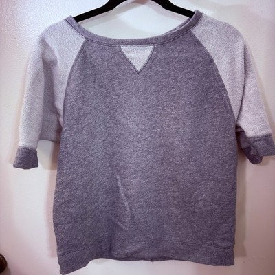 Calvin Klein Performance Womens Med Top Elbow Sleeve Knit Shirt Sweatshirt Gray