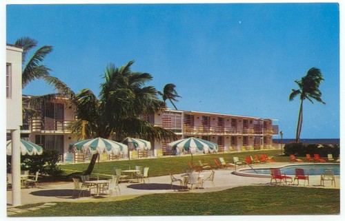 Riviera Beach FL Commander Motel 3100 Ocean Drive Postkarte Florida