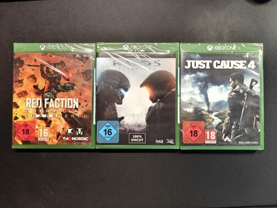 3 Xbox Spiele - HALO 5 - Just Cause 4 - Red Faction Guerilla ReMarstered - NEU!!