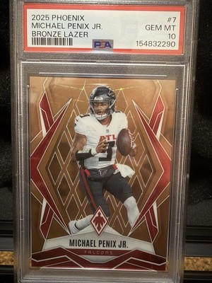 Panini Phoenix 2025 Michael Penix Jr. Falcons Bronze Lazer 9/15 #7 PSA 10