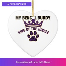 Custom Bengal Cat Pet Lover Ornament Personalized Heart Shaped Easter Gift