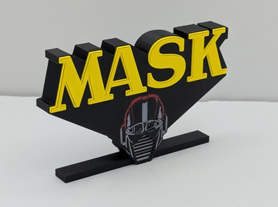 MASKE - M.A.S.K (Cartoon Logo) - 3D gedrucktes Logo, Schreibtisch oder Wandmontage