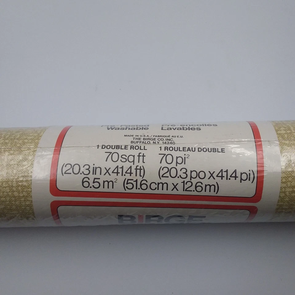 Papel tapiz estampado bambú abedul años 70 MCM 70 sin usar rollo de 70 pies cuadrados Dbl de colección Foto 4 de 4