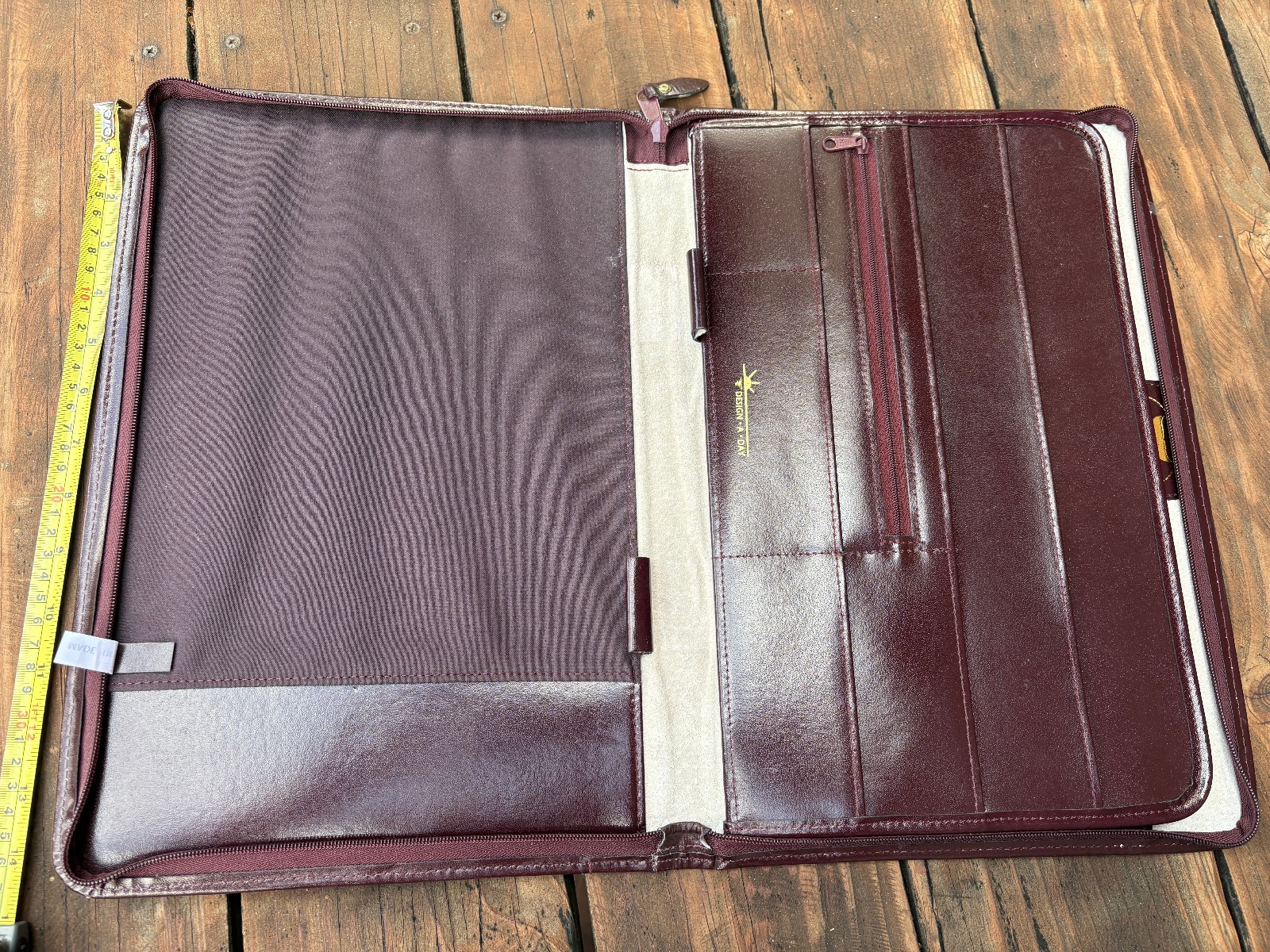 Genuine Leather Portfolio/Folder With Zipper and Pockets