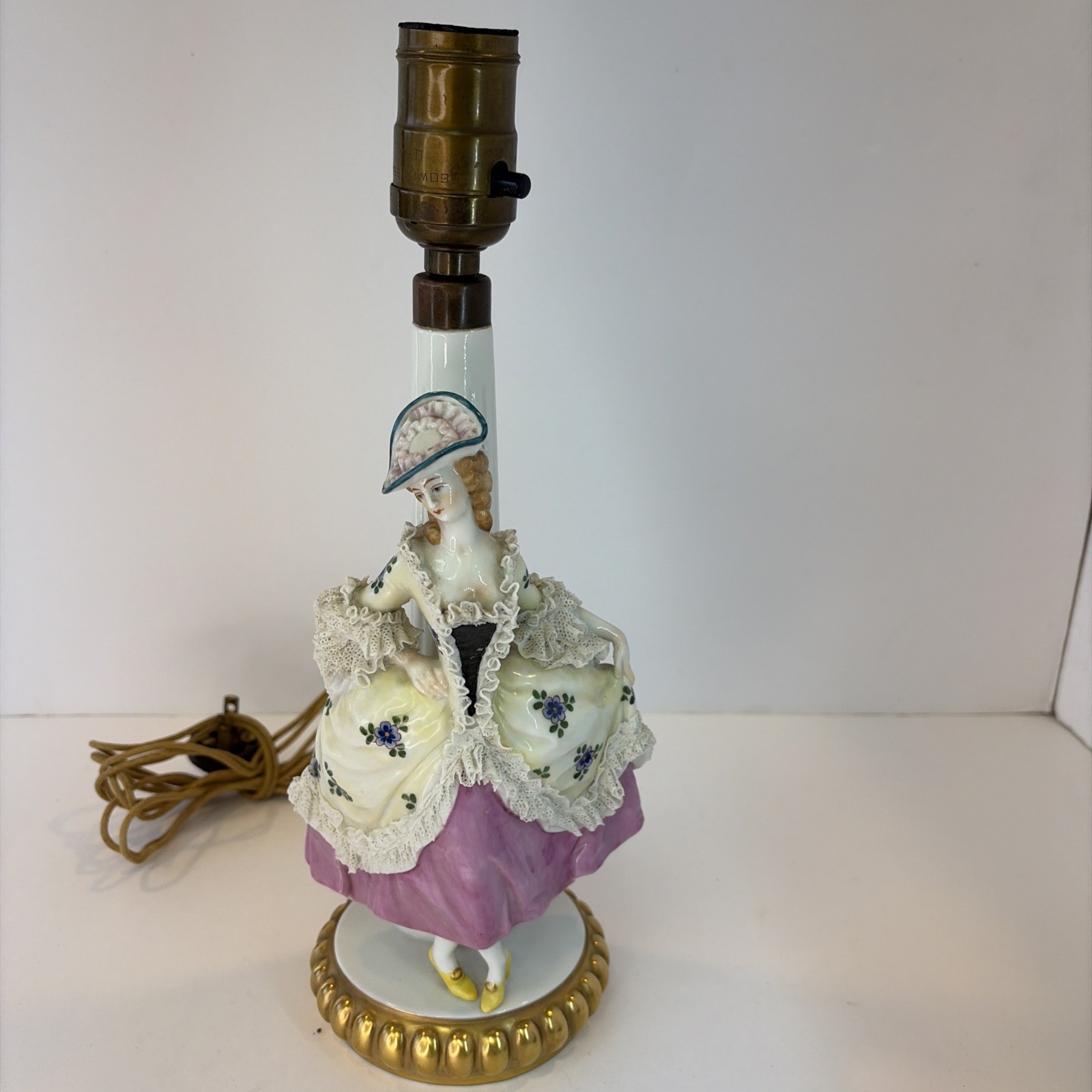 VINTAGE COLLECTIBLE PORCELAIN  LADY TABLE LAMP Germany Branded & Numbered
