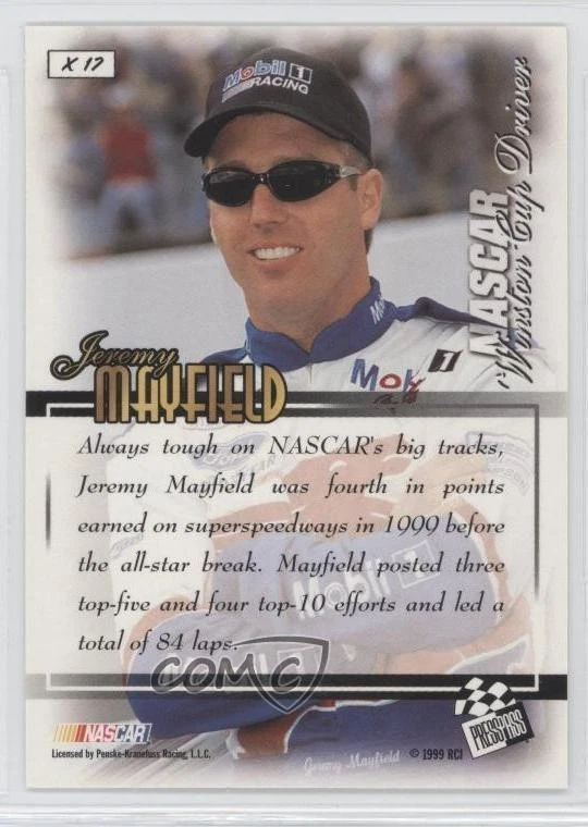 1999 Press Pass VIP Explosives Jeremy Mayfield #X17 - Image 2 of 2