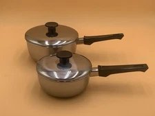 Vintage Range Craft Sears Sauce Pan Pots With Lid Stainless Steel 456 5050 Korea