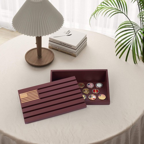 Eleganter Mahagoni Challenge Münzhalter für Militärhelden und Sammler - Bild 10 von 10