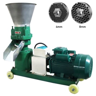 220V 3Heads Feed Pellet Mill Machine Feed Maker Pelletizer 4mm&8mm Dies 200kg/h