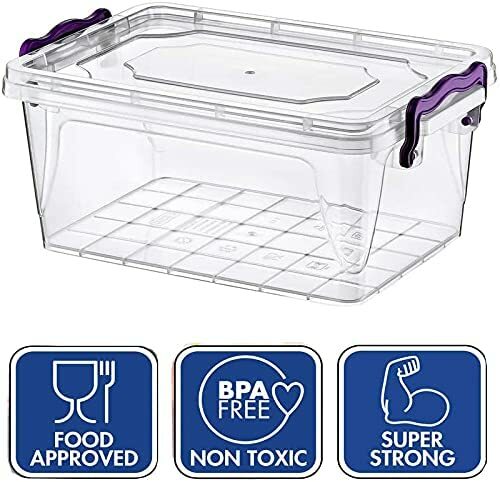 Clear Plastic Storage Boxes with Lids Stackable Box Home Office Kitchen Contaner - Picture 15 of 22
