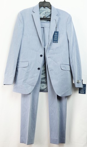 New Mens Kenneth Cole Reaction Slim Fit Light Blue Suit 40 Long Pants 33 W x 32 - Picture 3 of 10