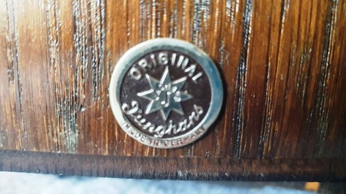 Vintage Original Germany Schreibtisch Tischuhr Holz Kirsche/Mahagoni Junghans, mit ke - Bild 10 von 12